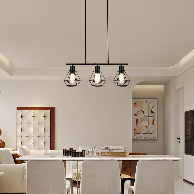 Pendant Lights 3 Industrial Metal Caged Ceiling Light