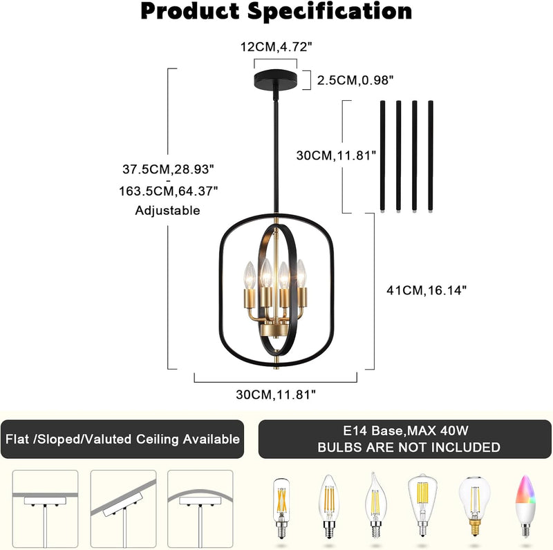 Pendant Lights for Kitchen Island Metal Shade Modern (3 Pack)