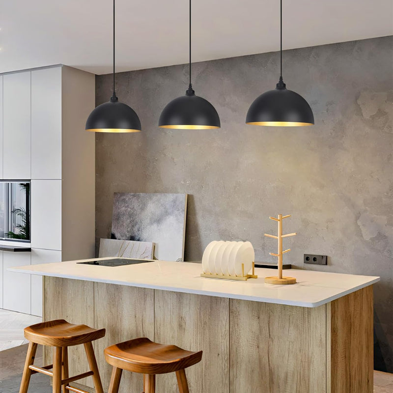 Pendant Lights for Kitchen Island Metal Shade Modern (3 Pack)