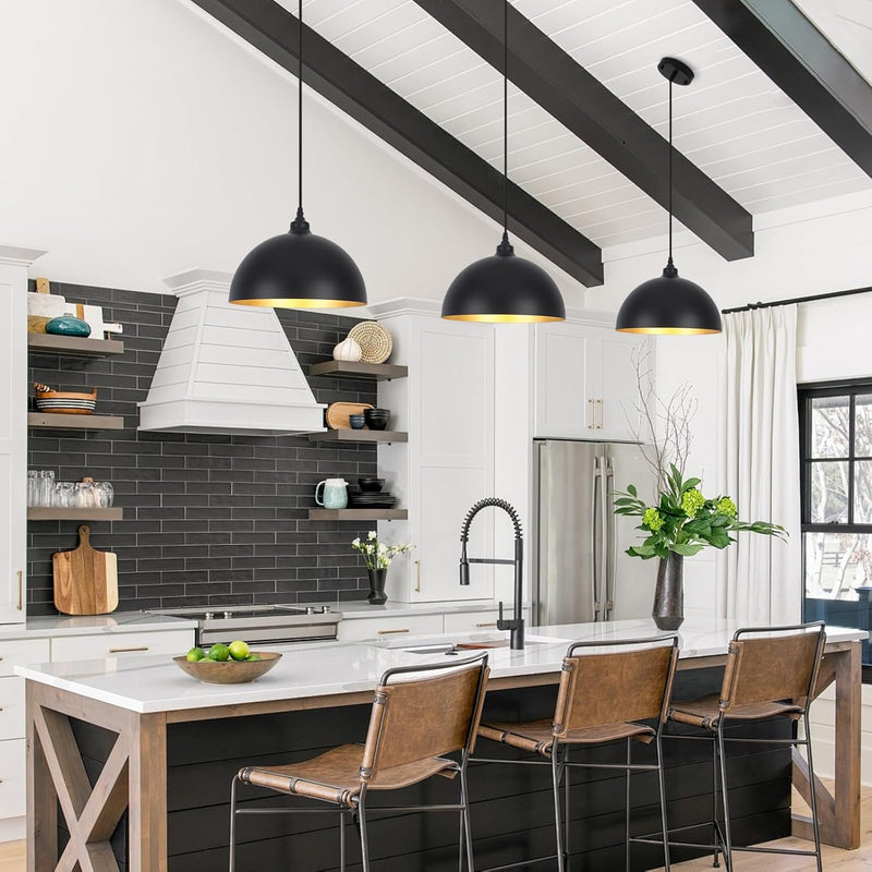 Pendant Lights for Kitchen Island Metal Shade Modern (3 Pack)