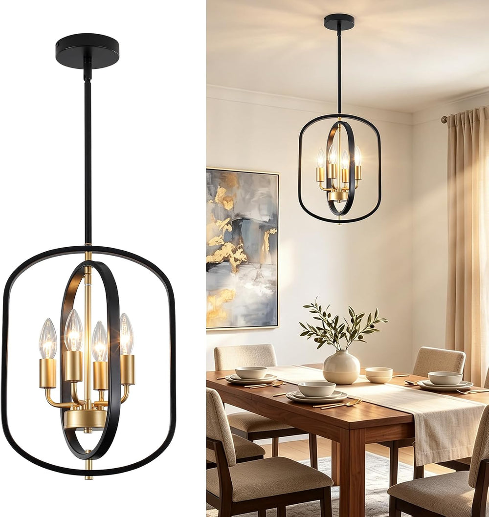 4- Chandelier for Living Room Metal Shade