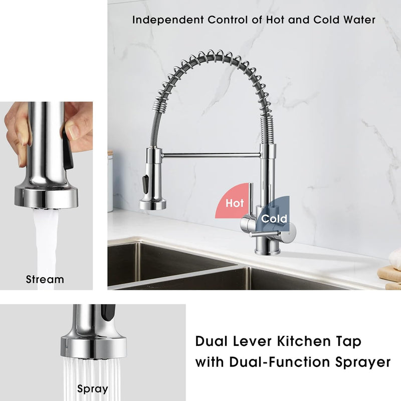 Kitchen Taps with Pull Out Spray Brushed Nickel