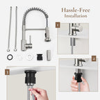 Peppermint Commercial Kitchen Tap with Pull Out Spray