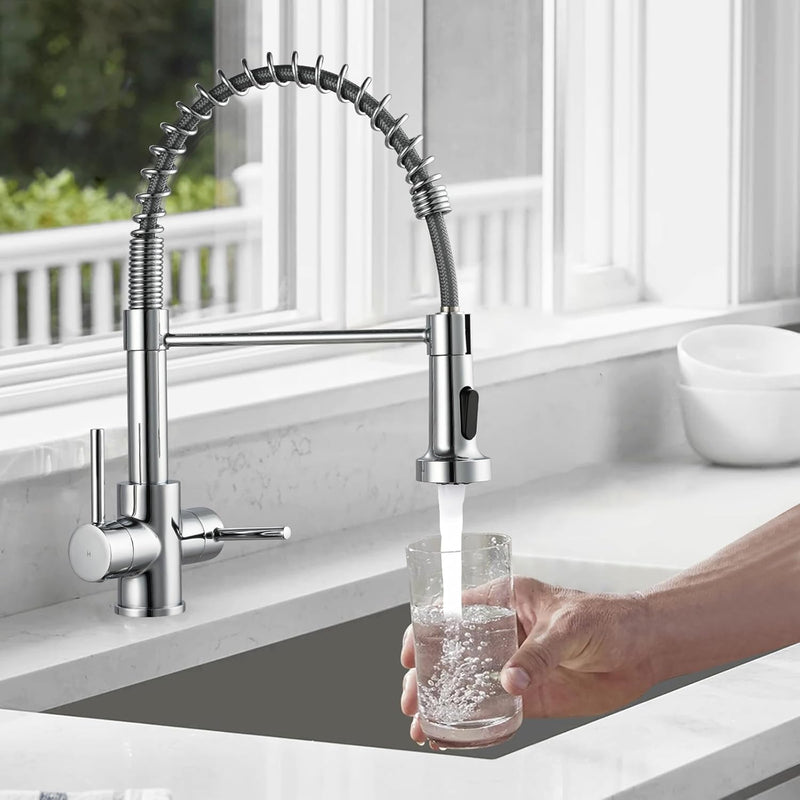 Kitchen Taps with Pull Out Spray Brushed Nickel