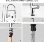 Peppermint Commercial Kitchen Tap with Pull Out Spray