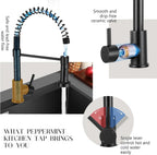 Peppermint Commercial Kitchen Tap with Pull Out Spray