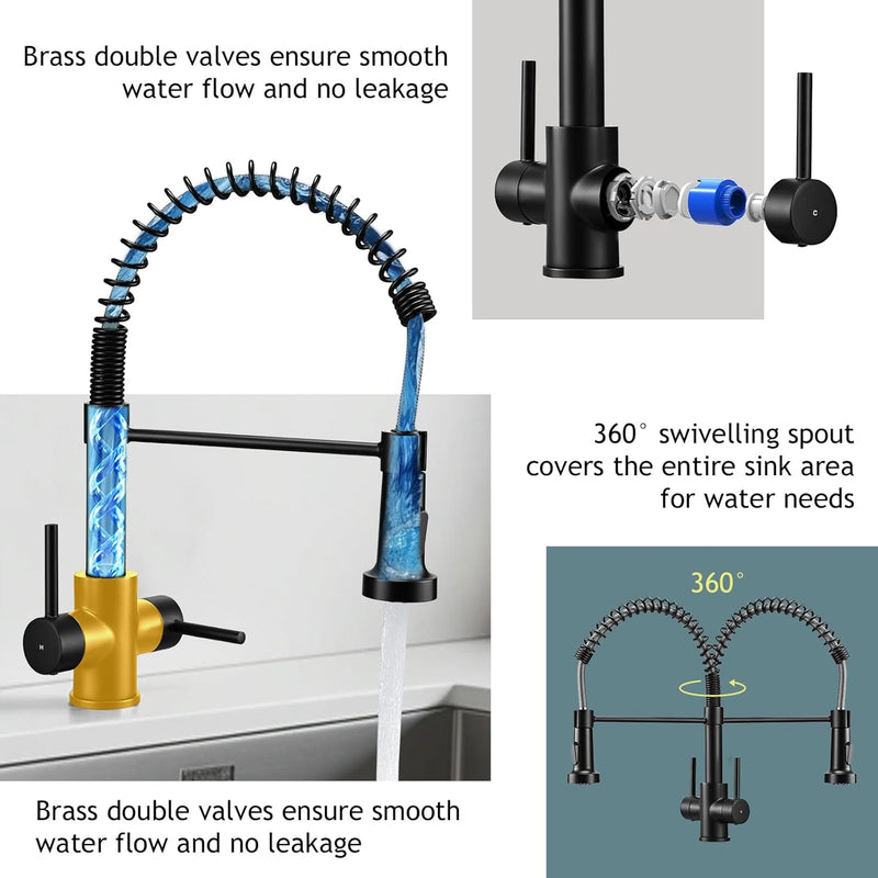 Kitchen Taps with Pull Out Spray Brushed Nickel