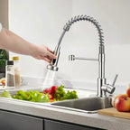 Peppermint Commercial Kitchen Tap with Pull Out Spray