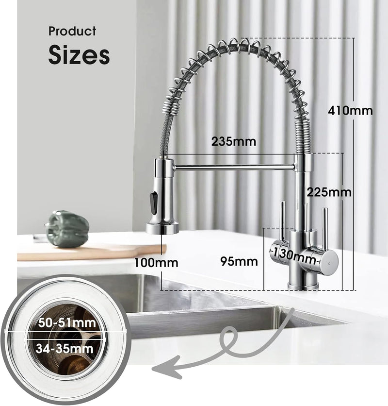Kitchen Taps with Pull Out Spray Brushed Nickel
