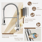 Peppermint Commercial Kitchen Tap with Pull Out Spray