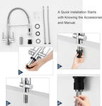 Peppermint Commercial Kitchen Tap with Pull Out Spray