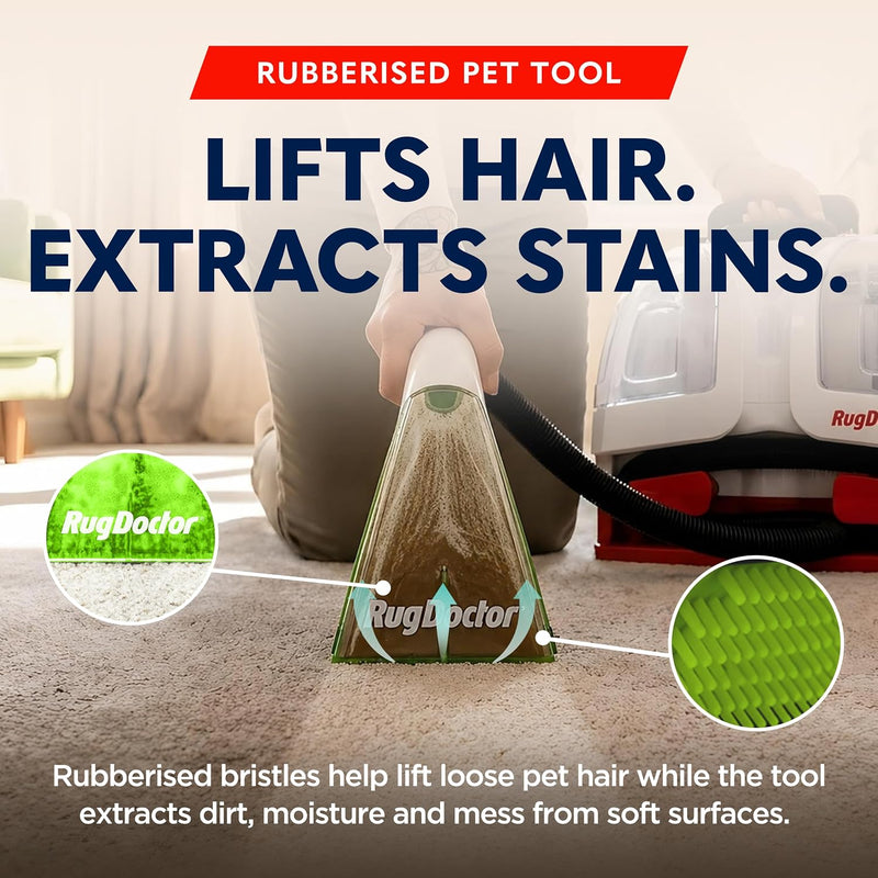 Pet Portable Spot Carpet Cleaner Rubberised Bristles