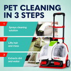Pet Portable Spot Carpet Cleaner Rubberised Bristles