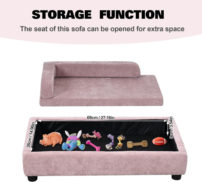 Pet Sofa with Hidden Storage for Puppy