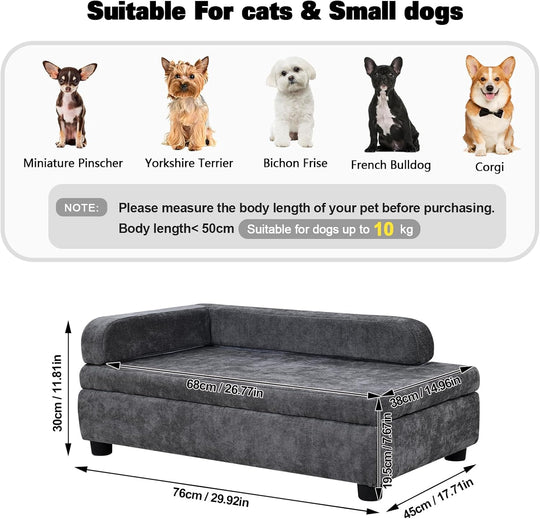 Pet Sofa with Hidden Storage for Puppy