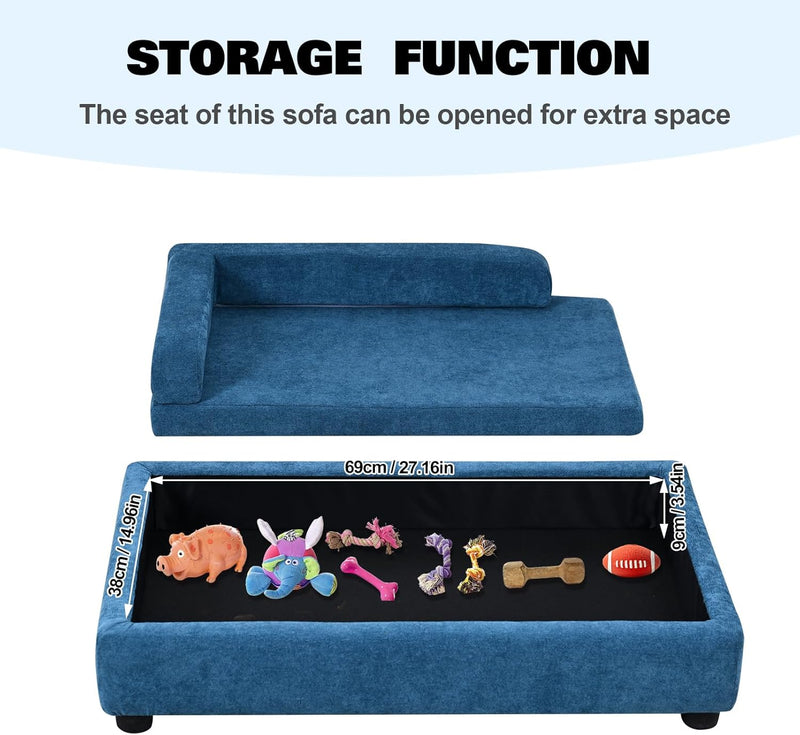 Pet Sofa with Hidden Storage for Puppy