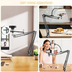 Phone Mount with Ring Light Flexible Articulating Arm