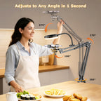 Phone Mount with Ring Light Flexible Articulating Arm