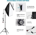 Photo Studio Lighting Kit with 2.6x3m 8.5x10FT Adjustable