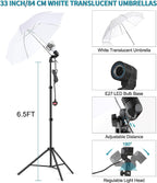 Photo Studio Lighting Kit with 2.6x3m 8.5x10FT Adjustable
