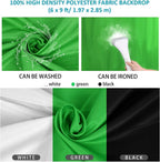 Photo Studio Lighting Kit with 2.6x3m 8.5x10FT Adjustable