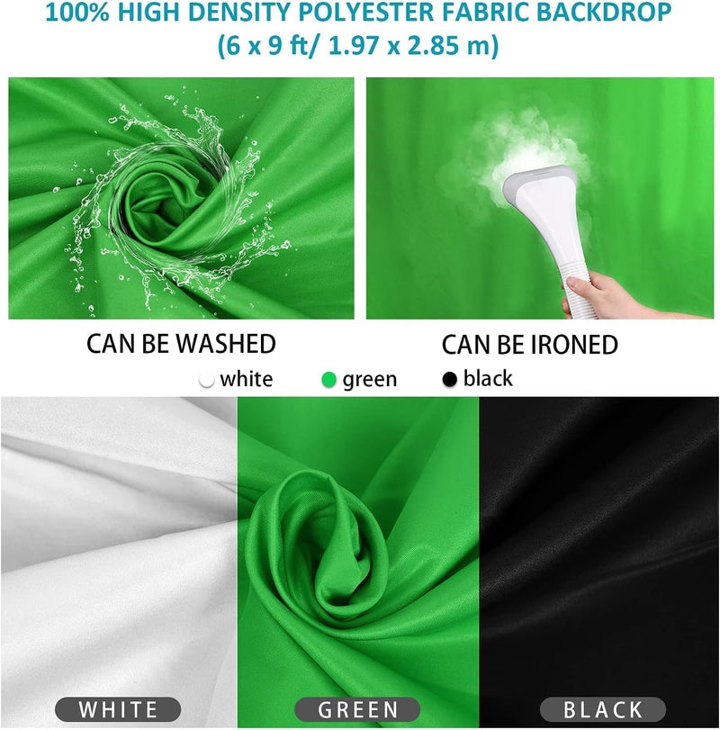 Photo Studio Lighting Kit with 2.6x3m 8.5x10FT Adjustable