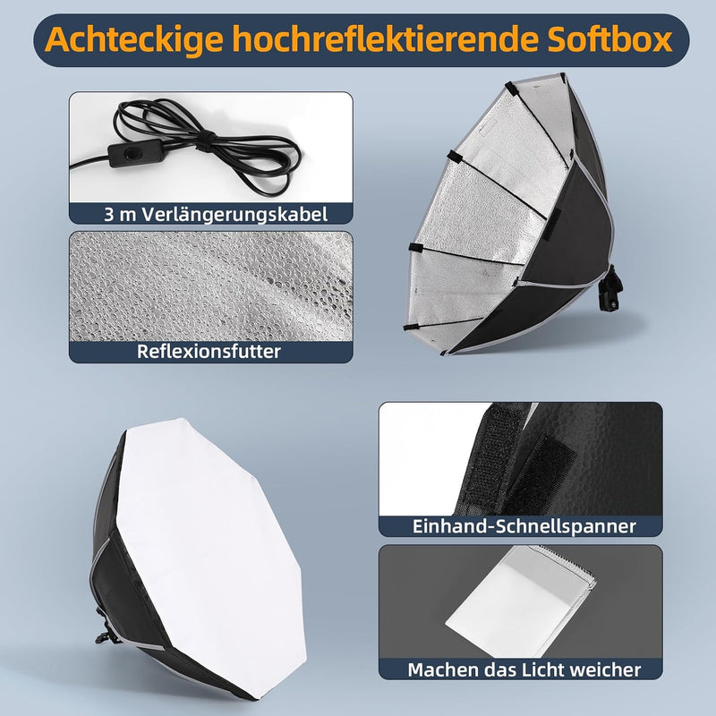 Photography Lighting Kit with 60W Dimmable -6500K LED