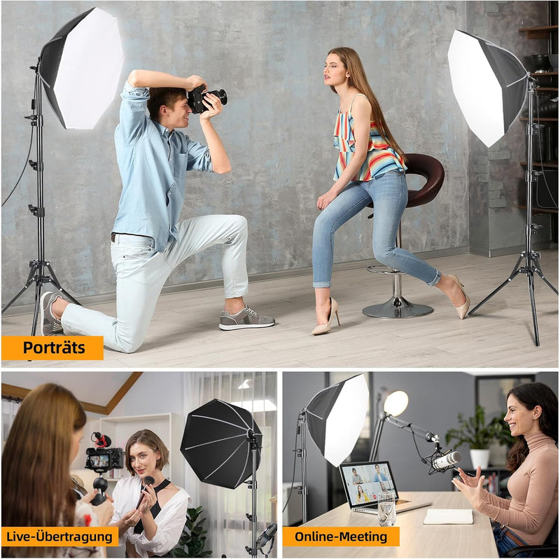 Photography Lighting Kit with 60W Dimmable -6500K LED