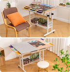 Piece Foldable Puzzle Board with Height Adjustment Jigsaw