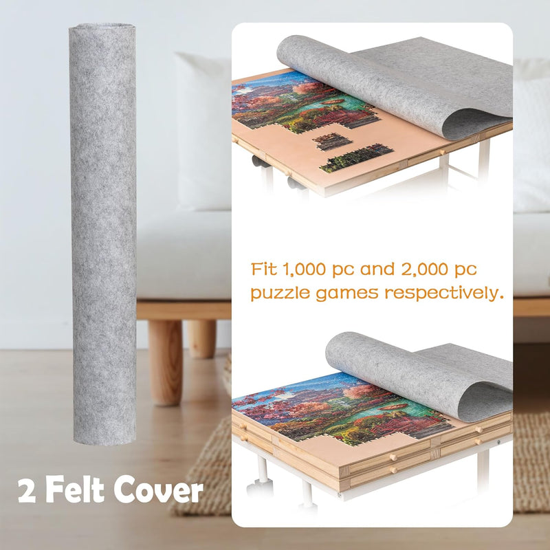 Piece Foldable Puzzle Board with Height Adjustment Jigsaw