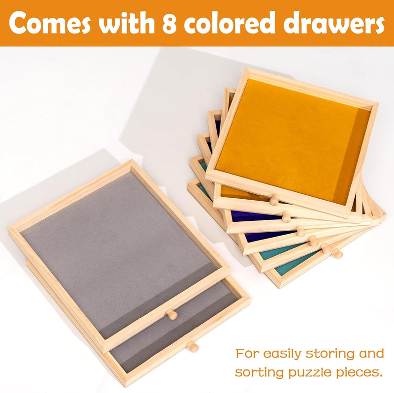 Piece Foldable Puzzle Board with Height Adjustment Jigsaw