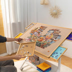 Pieces Jigsaw Table Tilting Puzzle Easel with Angle