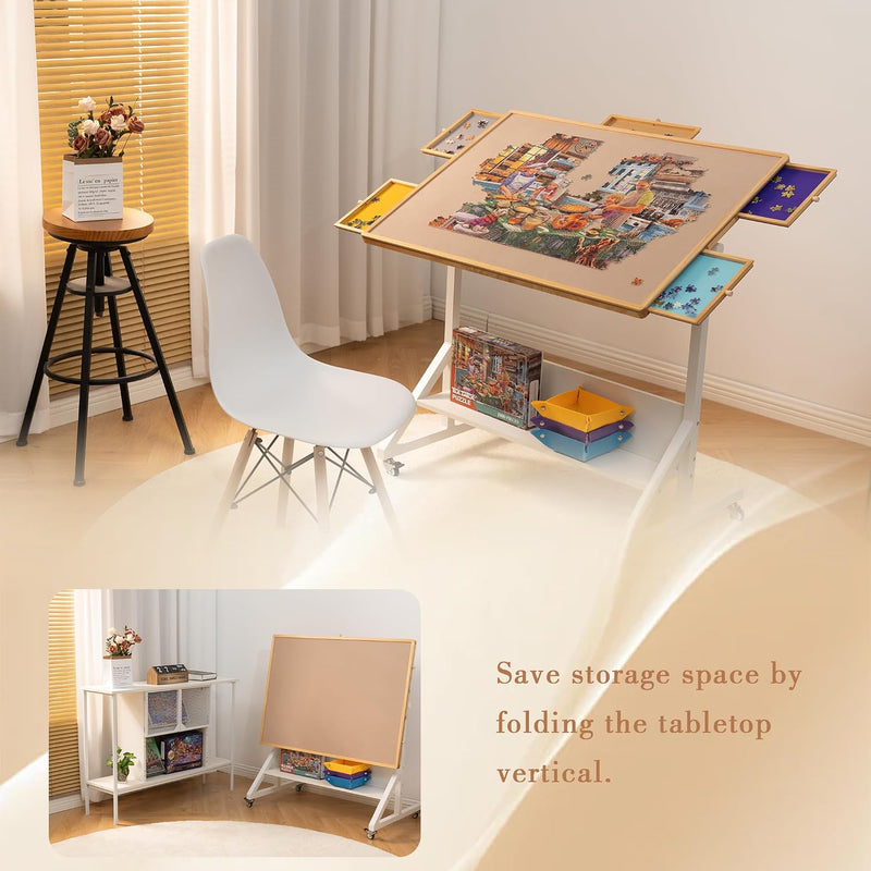Pieces Jigsaw Table Tilting Puzzle Easel with Angle