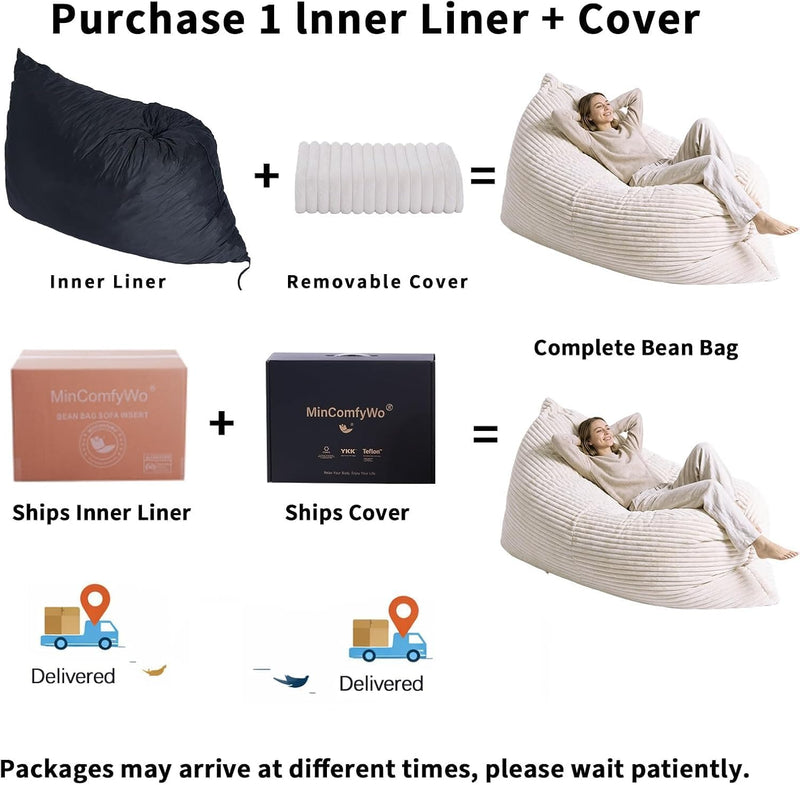 Pillow Beanbag Large Bean Bag Chair-Unique Peapod Sofa