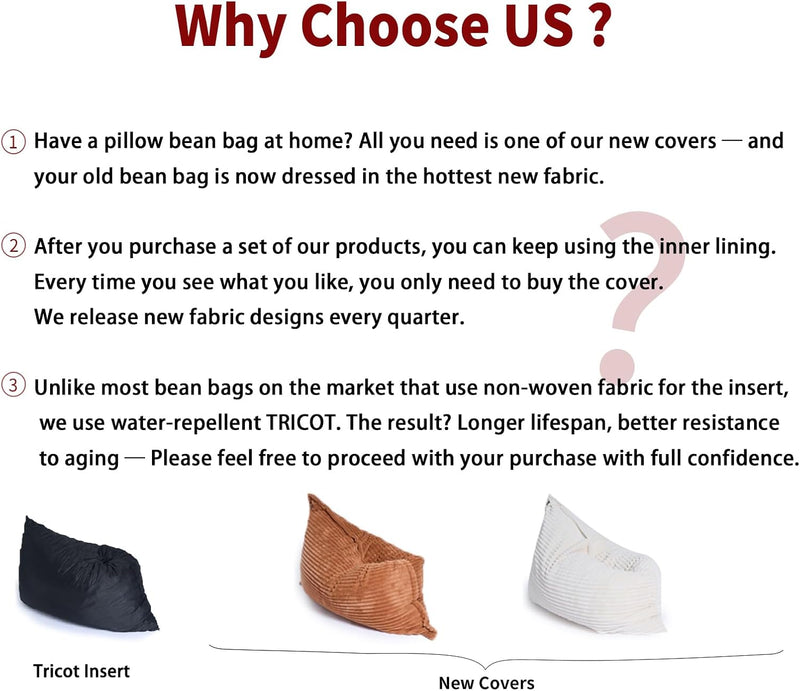 Pillow Beanbag Large Bean Bag Chair-Unique Peapod Sofa