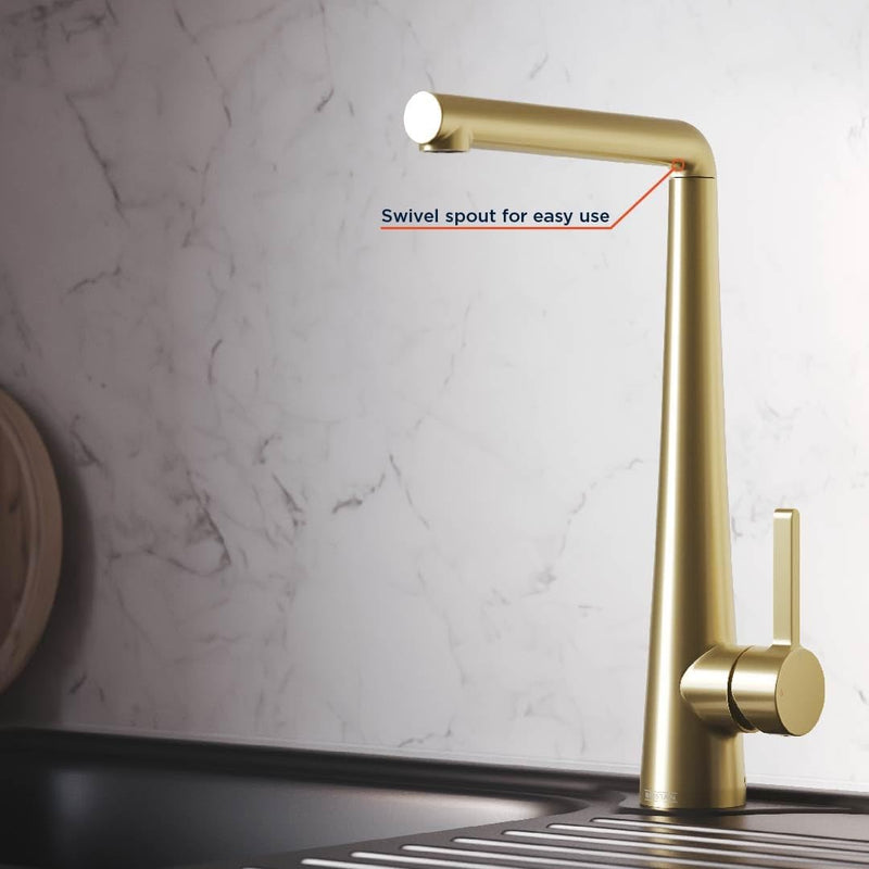 Pine Kitchen Tap Brushed Brass Pne Efsnk Bb
