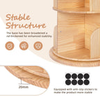 Pine Wood 4 Tier Rotating Bookshelf Tower
