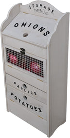 Pine Wood Veggie Bin for Potato Onion