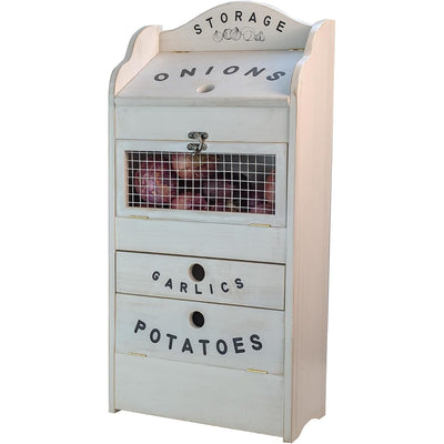 Pine Wood Veggie Bin for Potato Onion