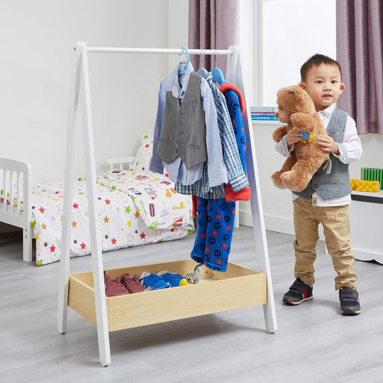 Pine Wooden Kids Dressing Rail Unit MDF 98.5CM