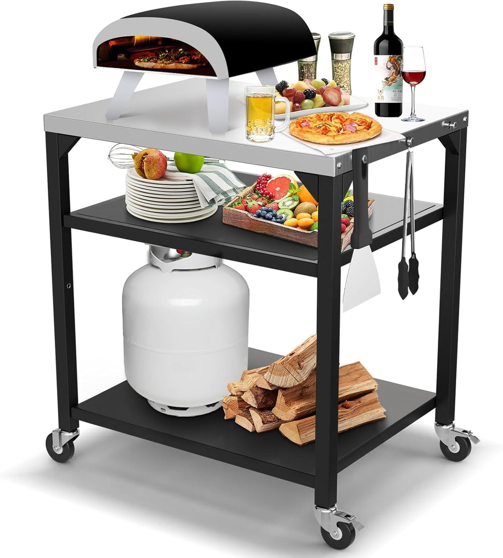 Pizza Oven Table Cart for Ooni Ninja Woodfire