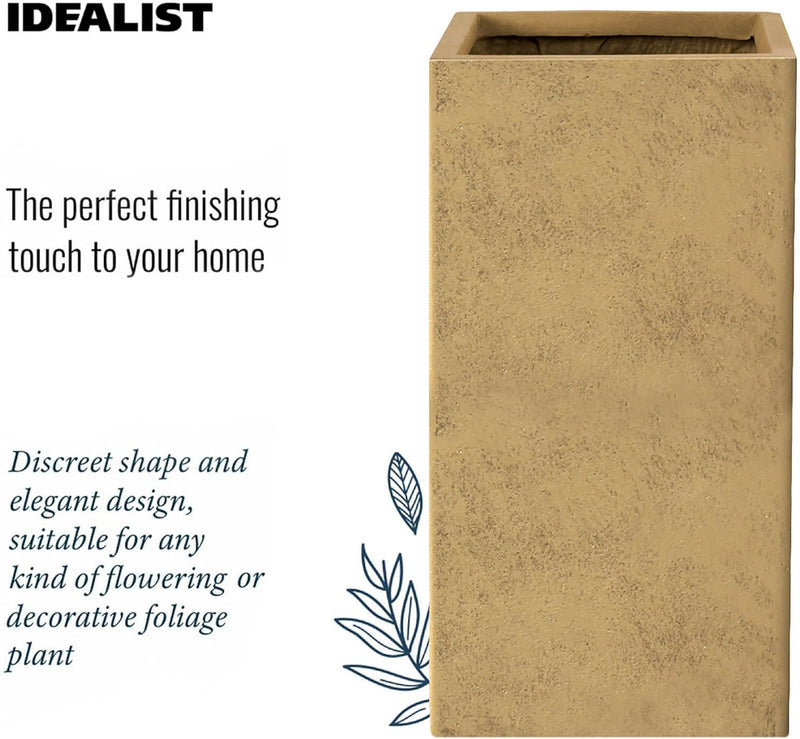 Plant Pots Indoor Pot Tall Reinforced Stone (1 Pack)