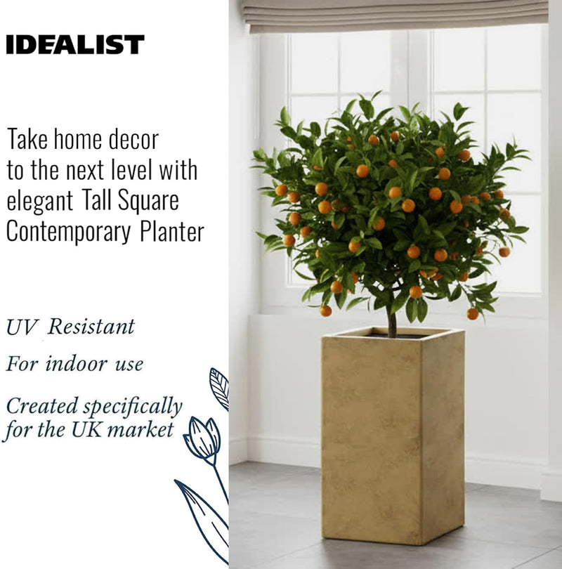 Plant Pots Indoor Pot Tall Reinforced Stone (1 Pack)