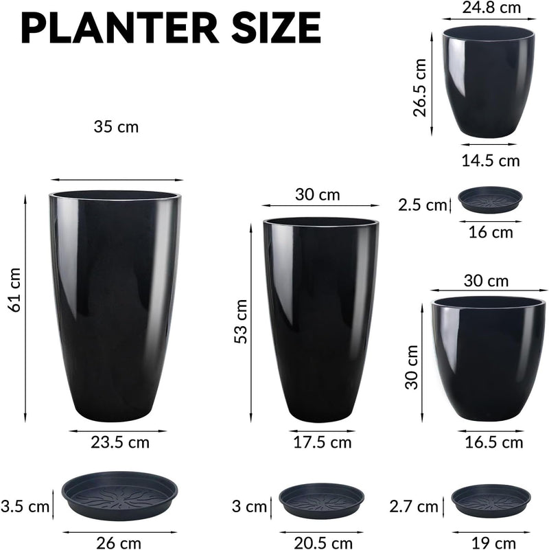 Plant Pots 25 30 35.5 30CM Diameter 26