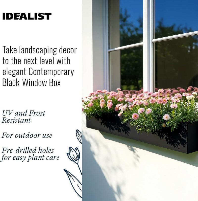 Plant Pots Window Box Planter Reinforced Stone (1 Pack)