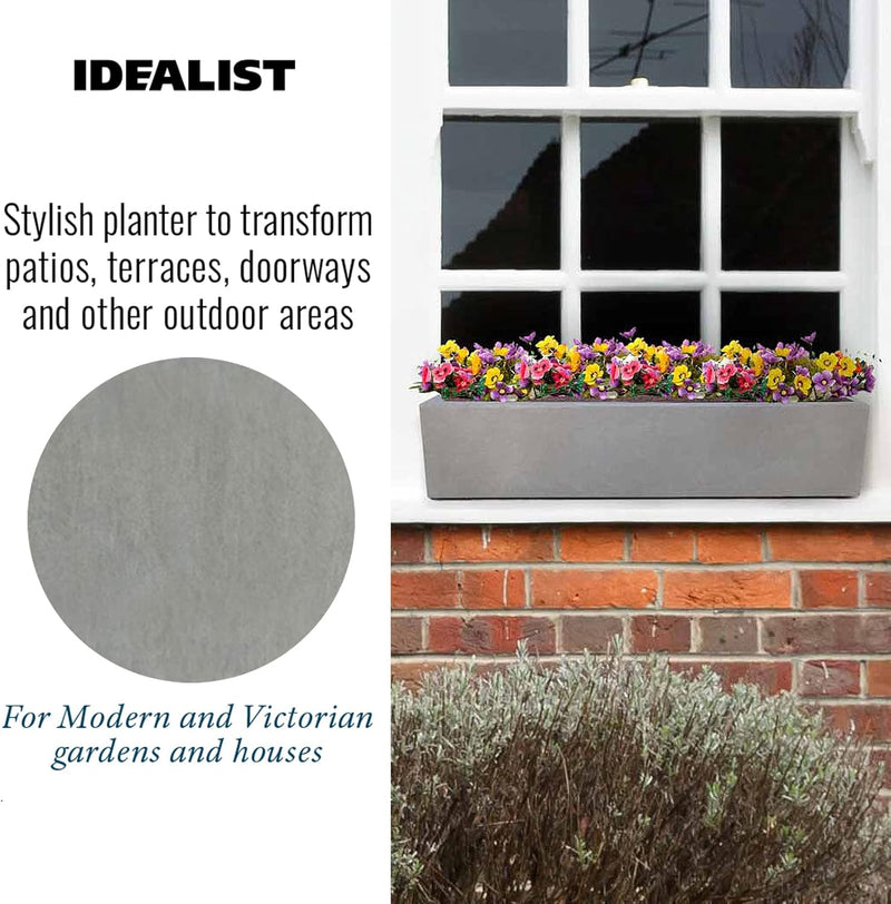 Plant Pots Window Box Planter Reinforced Stone (1 Pack)