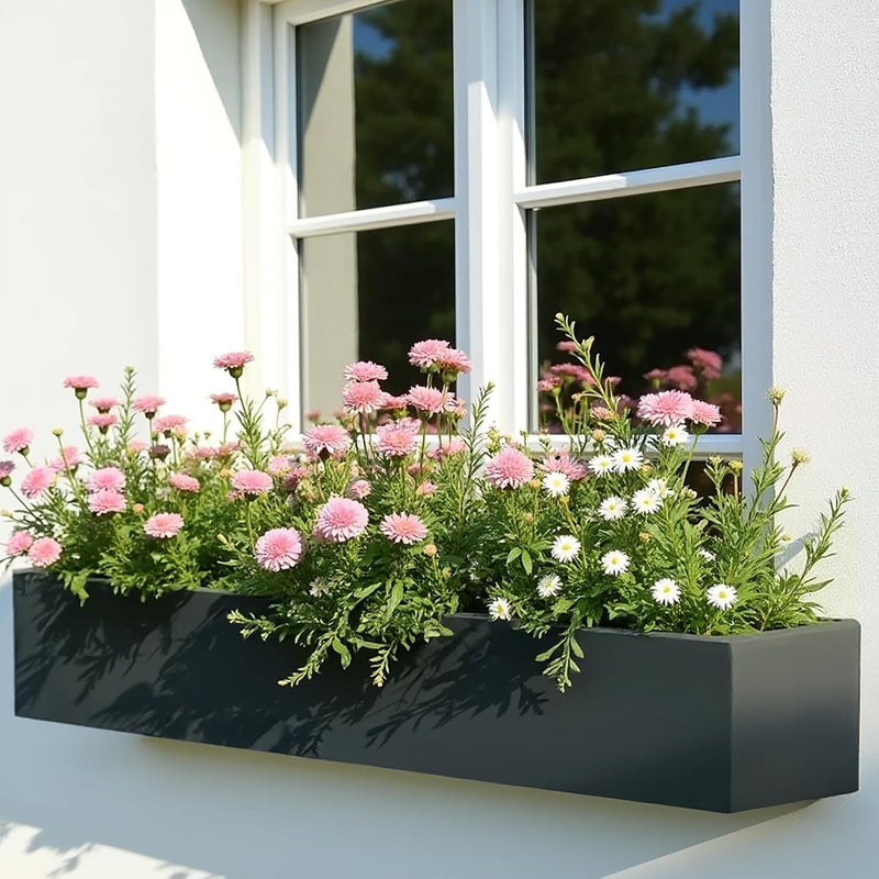 Plant Pots Window Box Planter Reinforced Stone (1 Pack)