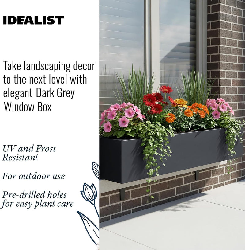 Plant Pots Window Box Planter Reinforced Stone (1 Pack)