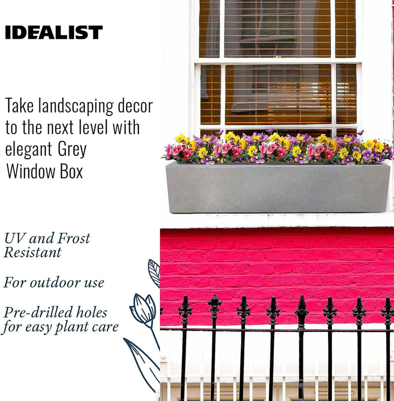 Plant Pots Window Box Planter Reinforced Stone (1 Pack)
