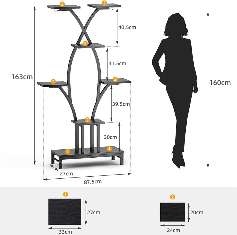 Plant Stand Indoor with Grow Lights 163CM Tall